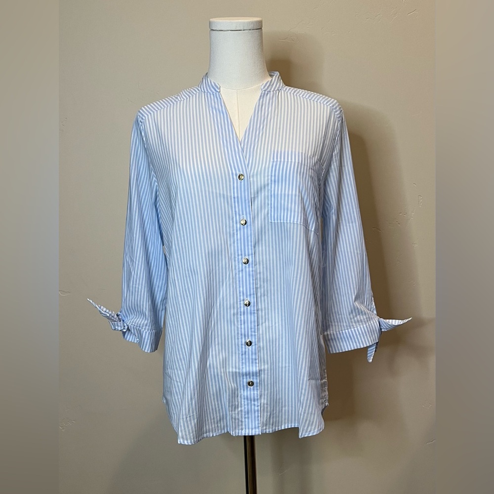 Workshop Republic Clothing Light Blue Striped Shirt